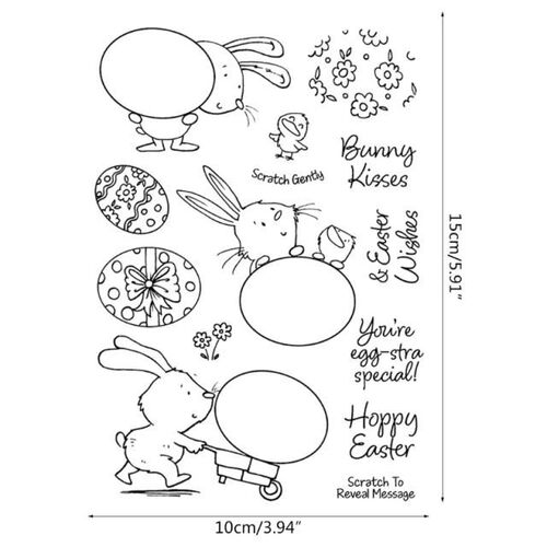 极速Happy Easter Egg Rabbit Blessing words Silicone Clear Se