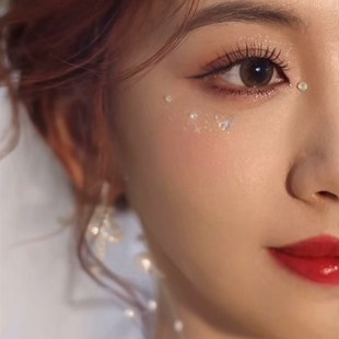 六一儿童节化妆亮片幼儿园女童表演舞台脸上贴饰品珍珠蝴蝶亮钻61