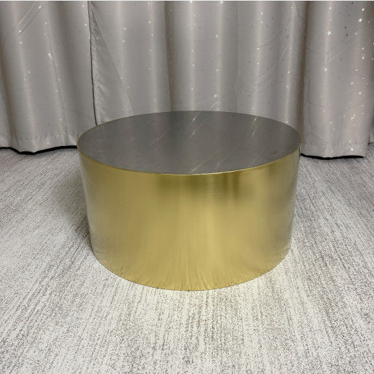 商场直播间圆形金色不锈钢直播站台服装店展示台试衣网红模特地台