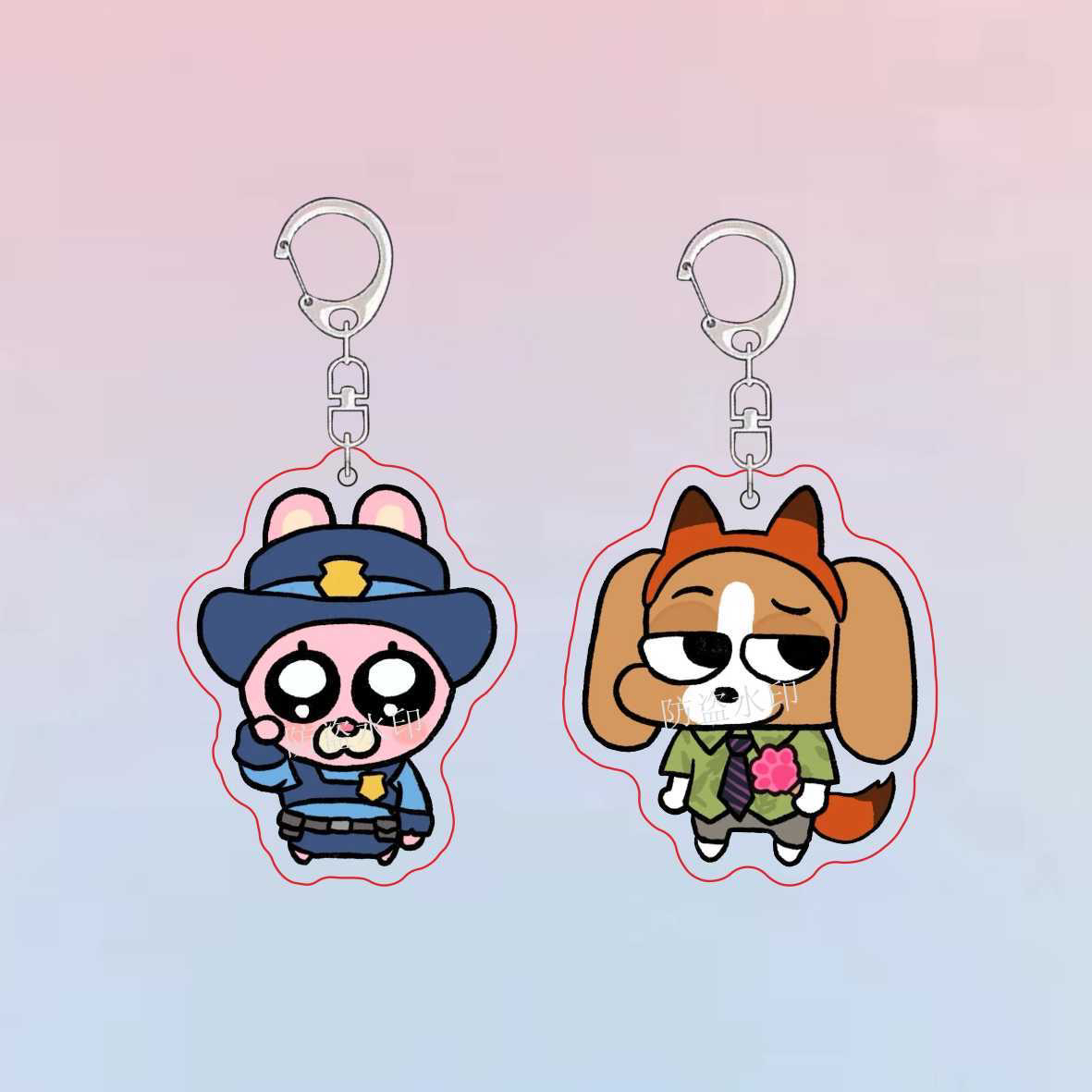 暹罗厘普多栋秀珍疯狂动物城系列可爱狐尼克兔朱迪周边钥匙扣装饰