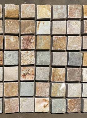 仿古砖复古文化石别墅外墙瓷砖室外美式地铺砖马蹄石景区汀步石