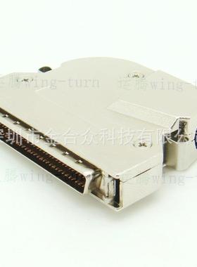 运腾MD68M-75ALSCSI连接器铁壳侧出线DB68芯焊线公头插头