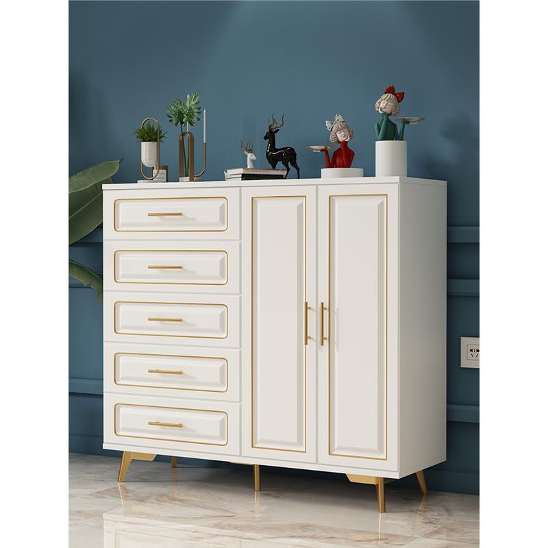 轻奢斗柜美式客厅靠墙储物柜抽屉柜北欧卧室实木五斗橱木质收纳柜