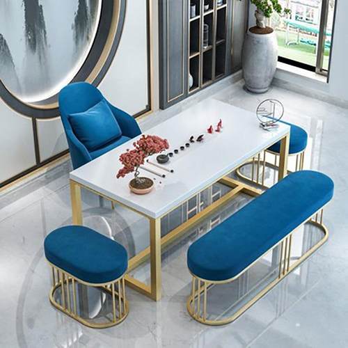 现代简约办公实木泡茶桌铁艺办公洽谈轻奢茶桌椅家用书房泡茶台