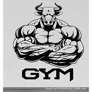 健身gym图案墙贴装 饰卧室客厅男孩房 饰卧室PVC贴纸家居装