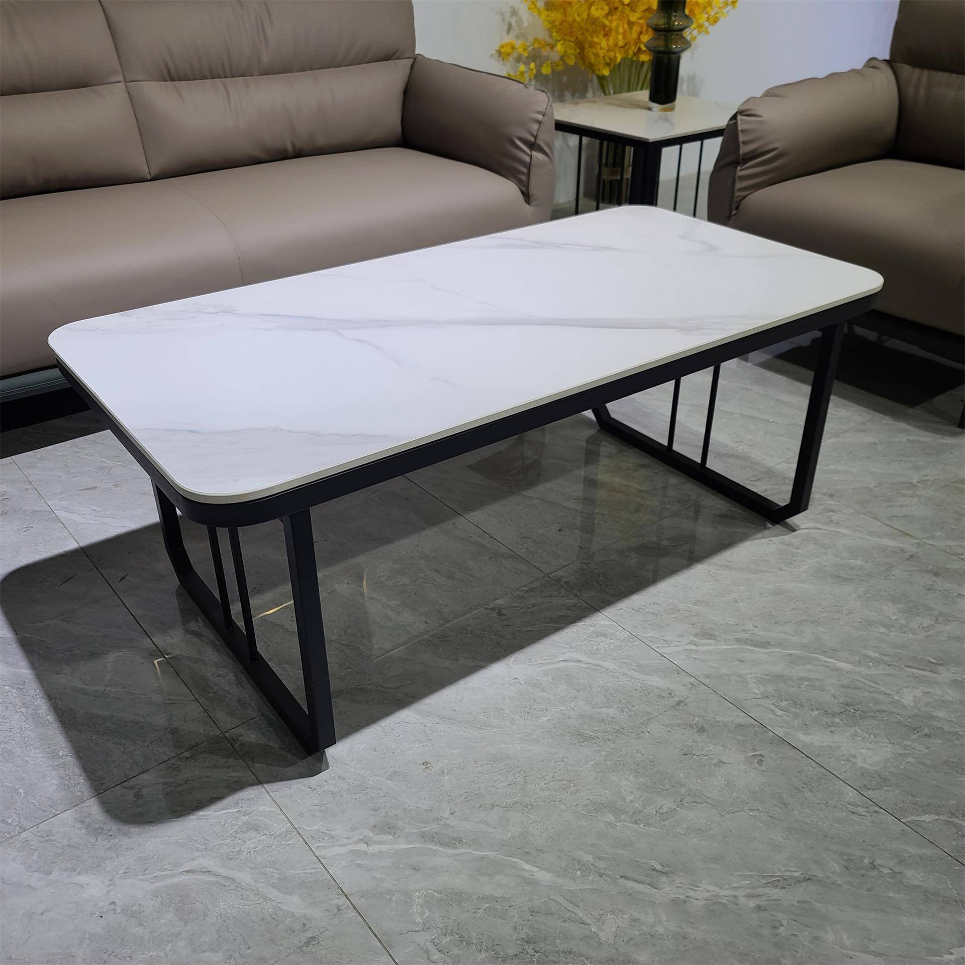 办公室茶几简约现代实木茶几泡茶茶几深圳不锈钢黑色茶几