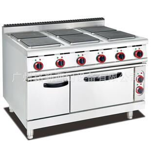 电热方板六头煮食炉连电焗炉烤箱商用多眼炉 豪华款 897A立式