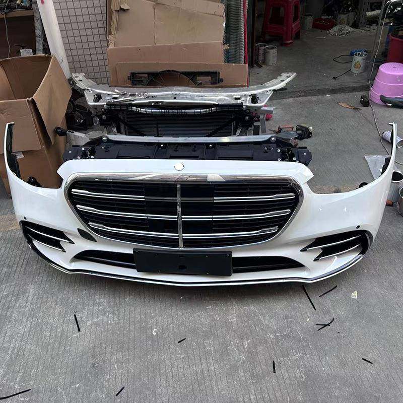 适用于奔驰S450W223前嘴S400S500S580迈巴赫头嘴前脸机盖大灯