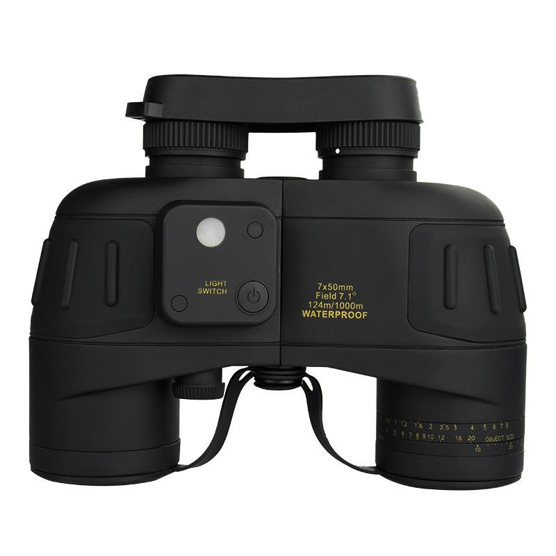 黑鲨光学7X50双筒保罗望远镜充氮防水带罗盘高清航海测距现货