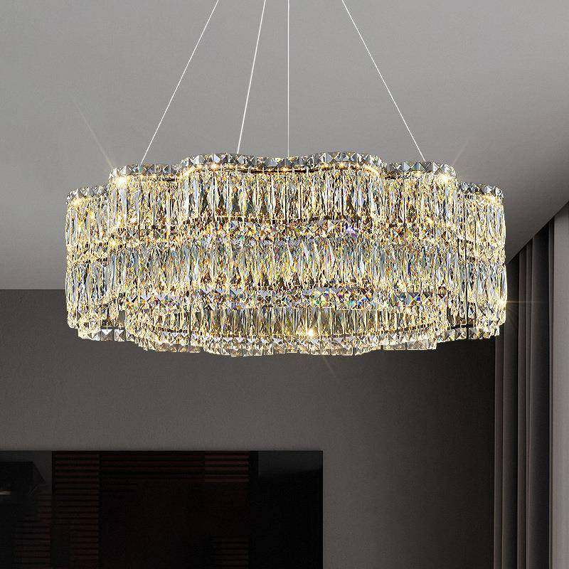 水晶灯客厅灯简约现代大气2024意式轻奢餐厅灯卧室灯具法式大吊灯