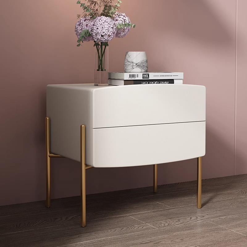 2024新款港式轻奢风简约现代卧室设计感床边柜实木高脚床头柜