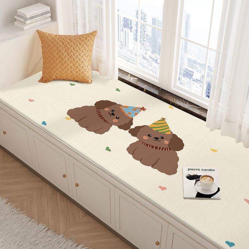 飘窗垫卡通动物卧室床p边防滑毯家用客厅沙发耐磨水晶绒地毯好打