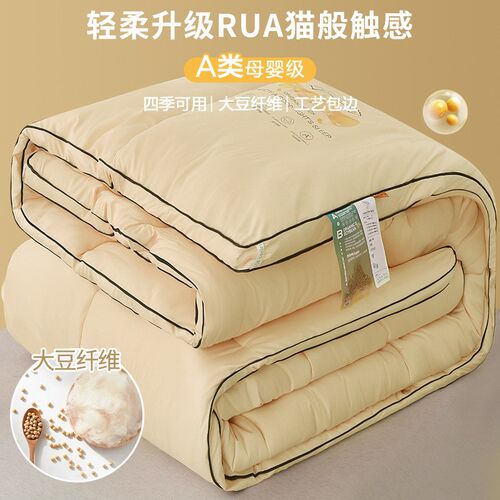 大豆纤维被子冬被棉被芯加厚保暖春秋款太K空调被单人被褥四季可