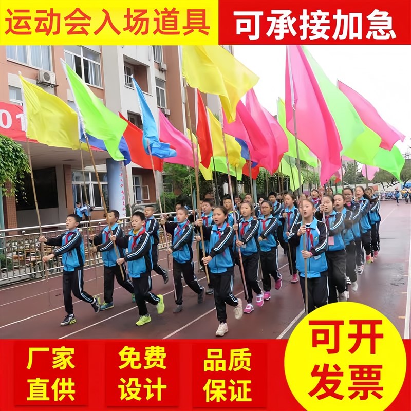 运动会方队道具入场开幕式创意手B持物学校装饰氛围用品彩旗刀旗