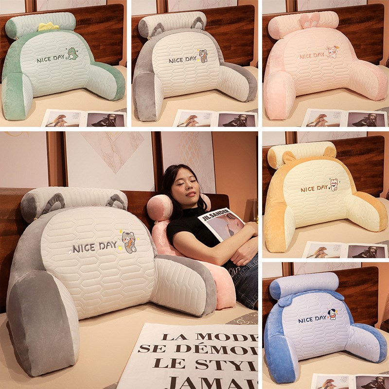 卡通冰丝乳胶床头l软包毛绒床头靠垫大靠枕床上拼接护腰枕腰靠