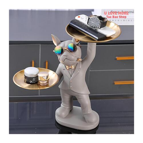 好货Wood Shelf Dog Statue Room Interior Decoration,Animal Sc