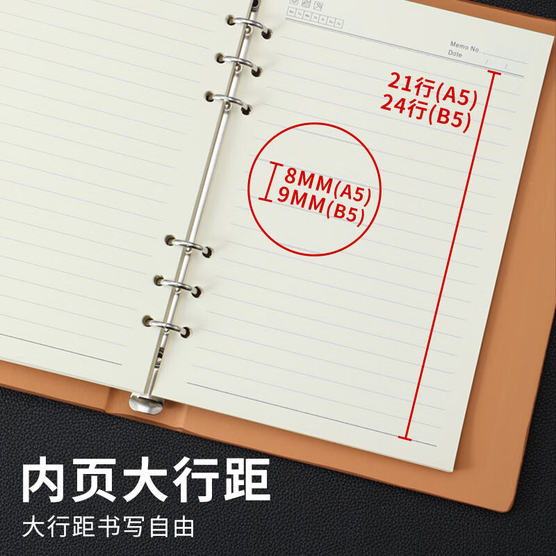 嘉然恒商务活页本A5羊巴皮面笔记本本子搭扣记事本日记本工作日志
