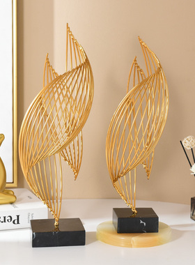 现代轻奢风生水起摆件高档客厅玄关电视柜酒柜家居装饰工艺品摆设