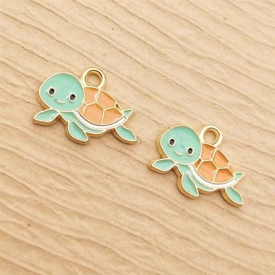 推荐10pcs Enamel Sea Turtle Charm for Jewelry Making Supplie