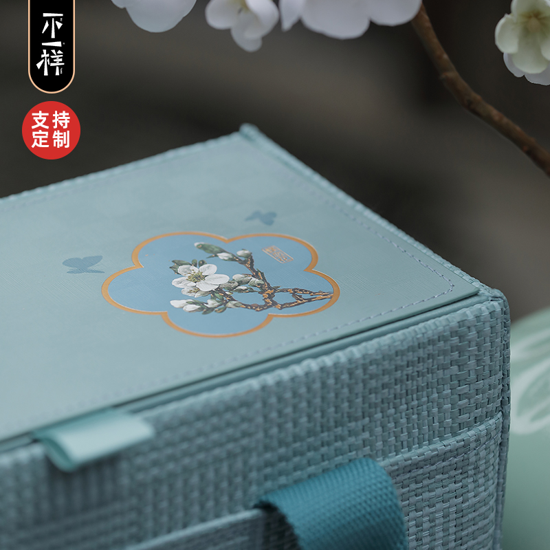 普洱龙井绿茶叶包装盒高档简约布包礼盒装家用陶瓷罐装空盒子定制