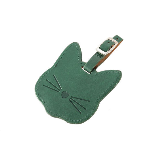好货New fashion Cat PU Leather Suitcase Luggage Tag Label Ba
