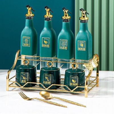 Modern Salt Sugar Seasoning Jar Set Pepper Container Bbq