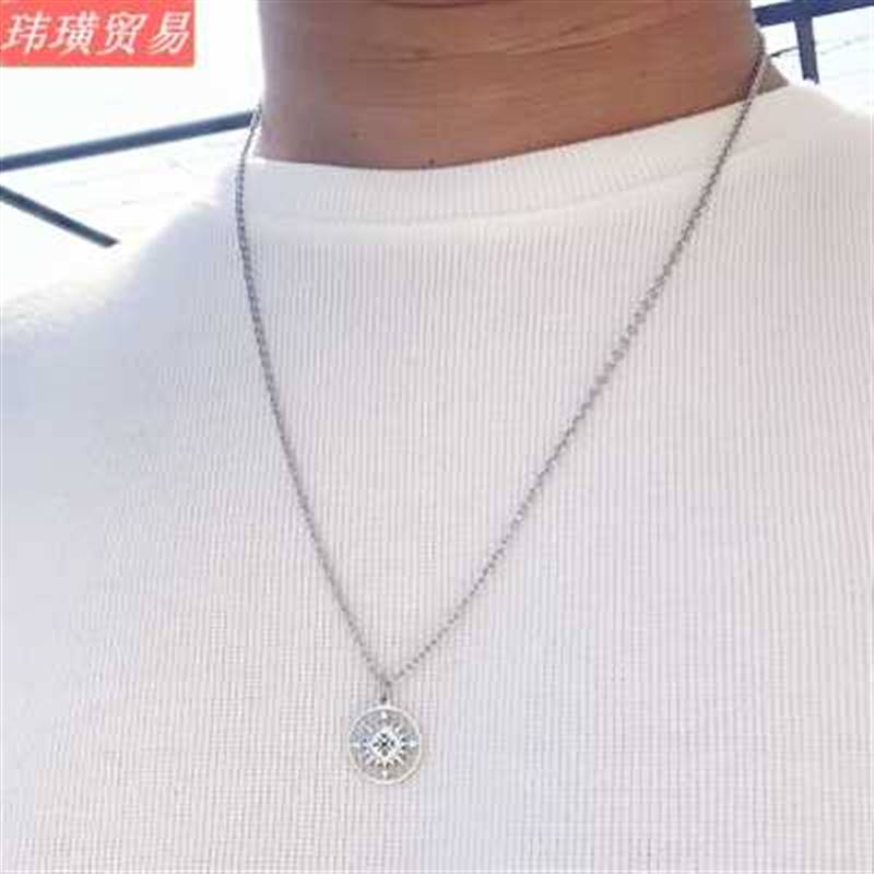 推荐Boussole collier hommes acier inoxydable collier pour le