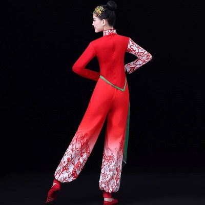 秧歌服202g4新款套装女中老年喜庆成人腰鼓灯笼裤舞蹈演出服装