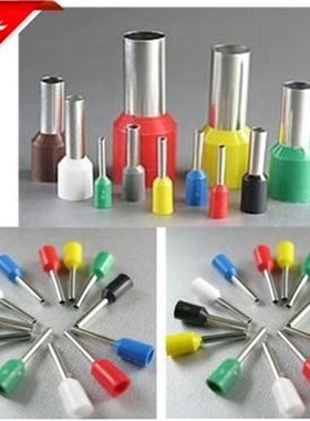 紫铜35平方管型预绝缘端q子红色E35-25黑色冷压蓝色接线端子200只