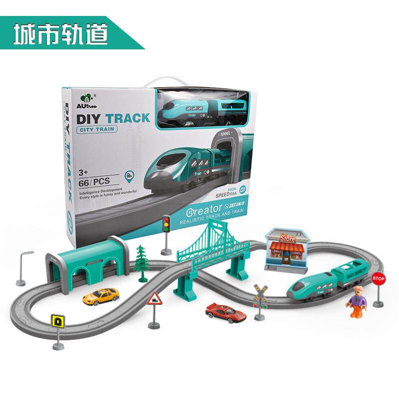 DIY RAIL CAR KIDS TOYS EDUCATIONAL BUILDING BLOCKS TRACK MAGNETIC TRAIN THEME SET