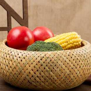 新品竹编织品带盖子收纳筐果篮家用茶叶罐子茶盒包装礼盒手工竹篓