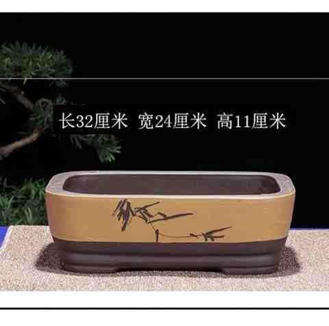 大口浅花盆精致漂亮的小长型陶瓷长方形矮扁敞口大的小花盆
