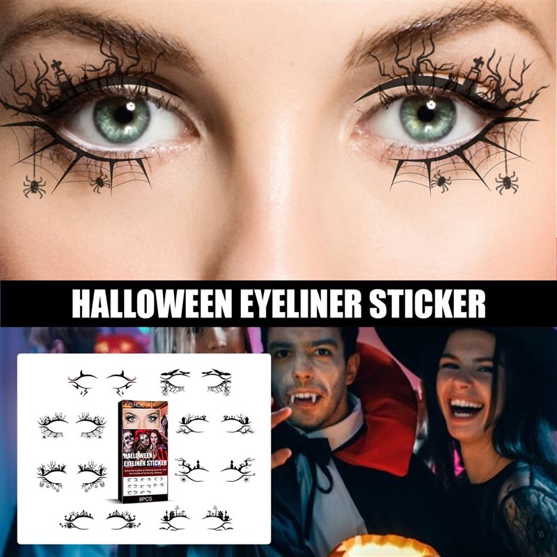 Adhesive Eyeliner Stickers Halloween Eye Makeup Waterproof