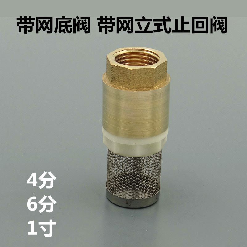 。铜带过滤器止回阀 铜底阀 水泵底阀/吸水阀 立式止回阀带过滤网