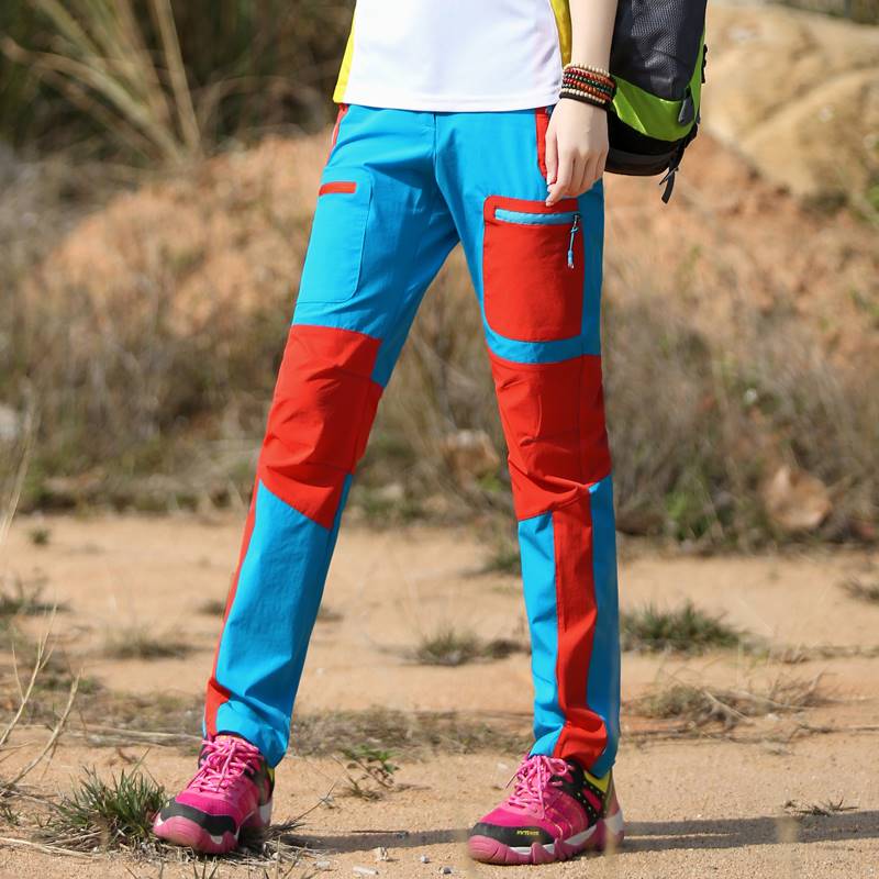 春夏速干衣裤套装女轻薄弹力速干裤户外徒步登山裤透气运动长裤女