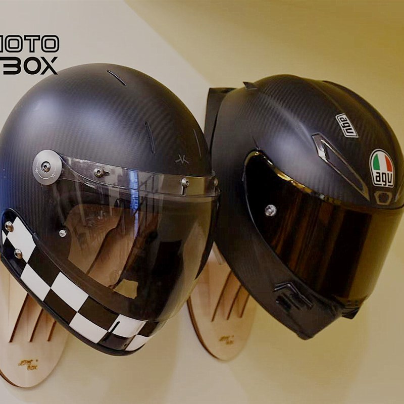 头盔展示架摩托车装备展架安全帽壁挂复古人像打孔固定支架通用