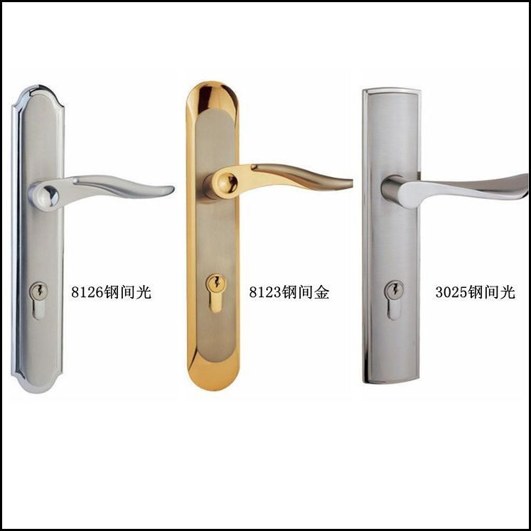 。牌大门锁对开门锁室内简约美式房门锁家用静音实木通用把手