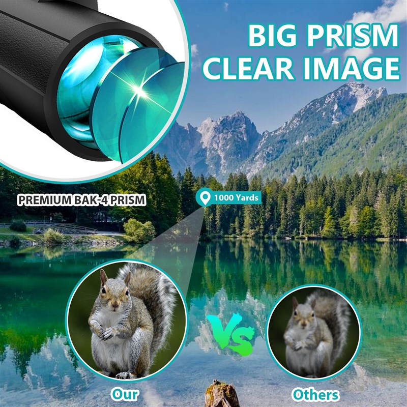 花鹿10X42/12X42/12X50高倍高清金属手轮单筒望远镜