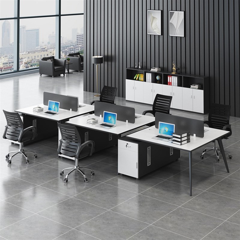办公桌 员工职员简约现代屏风桌椅组合电脑4四人位屏风工作6工位