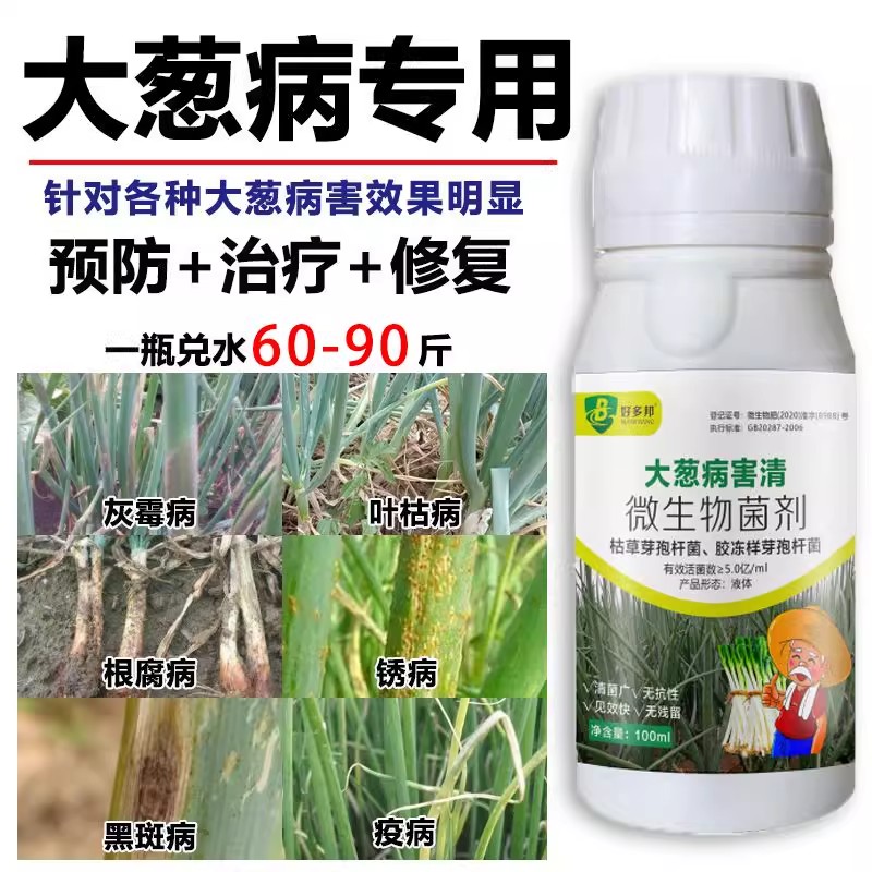好多邦大葱病害清病菌净毒清微生物菌剂锈病全治专用药肥白斑干已