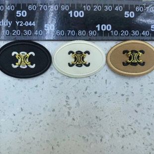 服装辅赛lin料五金绣标男女款黑白咖复古长条自粘贴雪花薄款