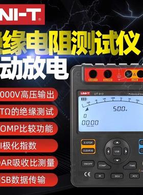 优利德UT511/512/513绝缘电阻测试仪高压数字兆欧表绝缘摇表5000V