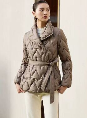 2025秋冬新款优雅气质咖绿色棉服加棉加厚外套冬季QD85111