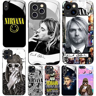 玻璃手机壳适用苹果iPhone 16 15 14 Pro Max 13 Pro XS XR X 12 11 涅槃乐队Nirvana摇滚