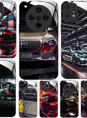 玻璃手机壳适用OPPO FINDX8 PRO X7X6X5X3RENO13RPO12 11K12K11K10  奔驰汽车图案