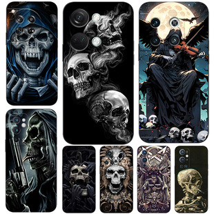 硅胶软手机壳适用一加5T6NORD7N202V8PRO9RT10ACE竞速11R12 骷髅