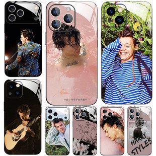 高清彩绘玻璃手机壳适用苹果16iPhone17 14Pro15Max13Pro12 11 哈里·斯泰尔斯Harry Styles