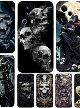 硅胶软手机壳适用红米NOTE13K70K50K6012turbo11PROPLUS+K70K60K50至尊K40K40SK30iUltra5G 骷髅