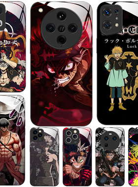 玻璃手机壳适用OPPO FINDX8 PRO X7X6X5X3RENO13RPO12 11K12K11K10  黑色四叶草