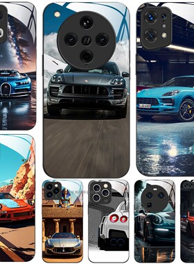 玻璃手机壳适用OPPO FINDX8 PRO X7X6X5X3RENO13RPO12 11K12K11K10  macan卡宴911豪车赛车